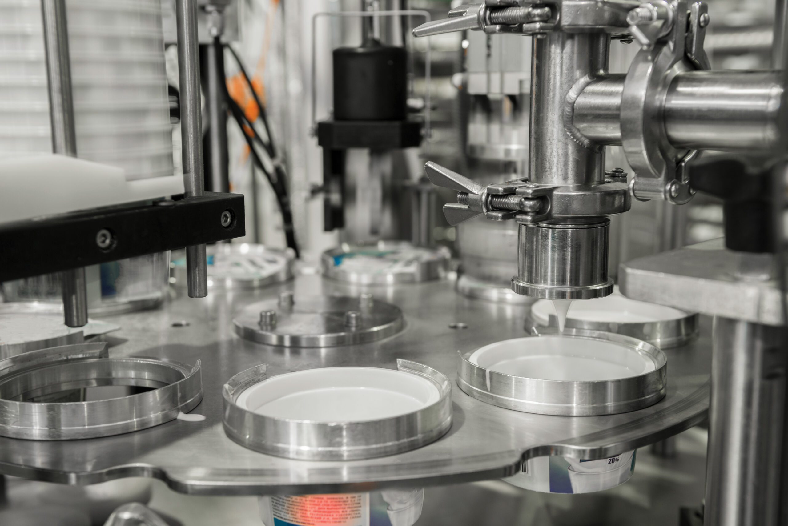 equipment at the milk factory