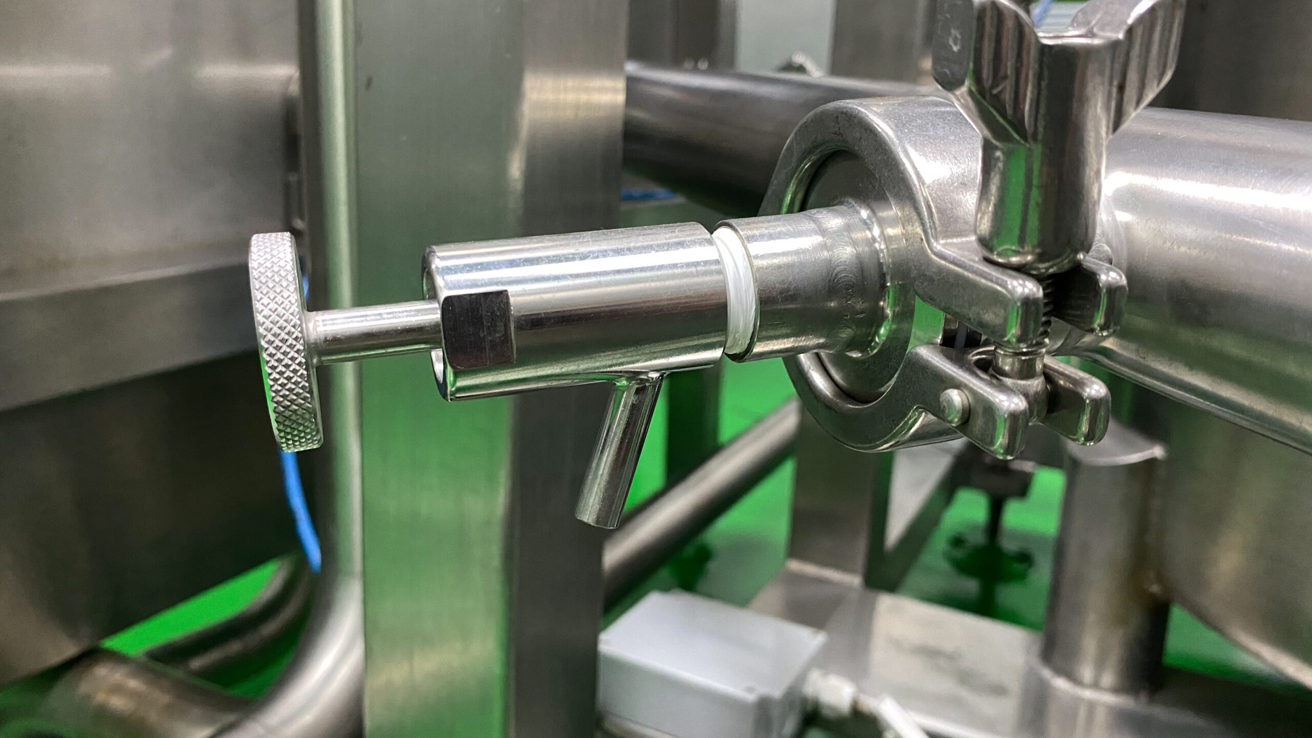The sanitary polished stainless steel water sampling valve